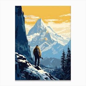 Mountaineer In The Mountains Canvas Print