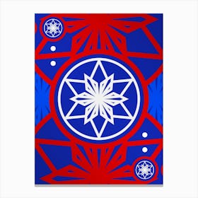 Geometric Abstract Glyph in White on Red and Blue Array n.0008 Canvas Print