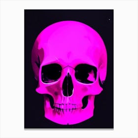 Skull With Cosmic Themes Pink Matisse Style Canvas Print