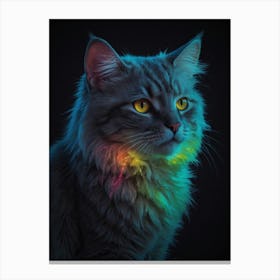 Cat With Rainbow Eyes Canvas Print