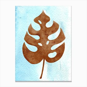 Watercolor Of A Monstera Leaf Canvas Print