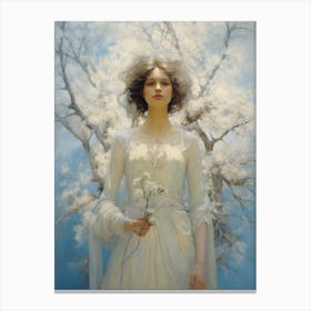 Woman In White 1 Canvas Print