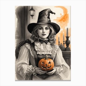 Halloween Witch Canvas Print