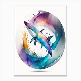 Soupfin Shark 3 Watercolour Canvas Print