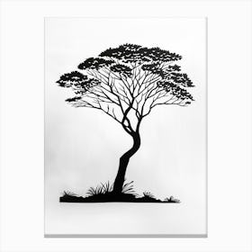 Acacia Tree Simple Geometric Nature Stencil 2 Canvas Print