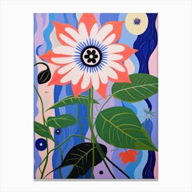 Passionflower 1 Hilma Af Klint Inspired Pastel Flower Painting Canvas Print