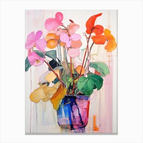 Abstract Flower Painting Cyclamen Canvas Print