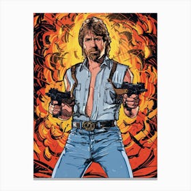 Chuck Norris Action Canvas Print