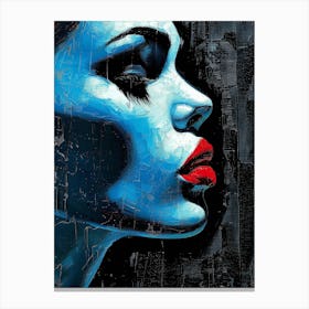 Blue Woman Canvas Print Canvas Print