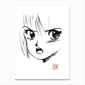 Manga Face 80 S Canvas Print