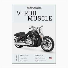 Harley Davidson V Rod Canvas Print