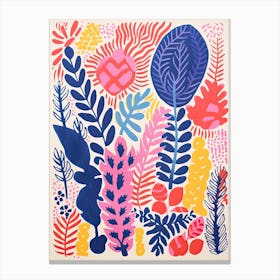 Colourful Botanical Risograph Style 43 Canvas Print