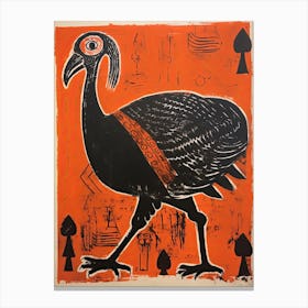 Turkey, Woodblock Animal  Drawing 2 Canvas Print