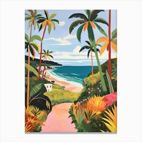 Bathsheba Beach, Barbados, Matisse And Rousseau Style 1 Canvas Print