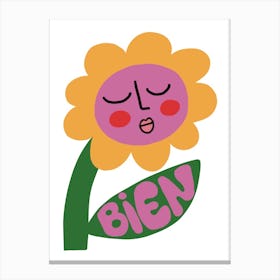 Bien Retro Flower Canvas Print