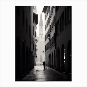 Bolzano, Italy,  Black And White Analogue Photography  4 Canvas Print