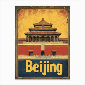 Aihrgdesign A Vintage Travel Poster Of Beijing 3 Canvas Print