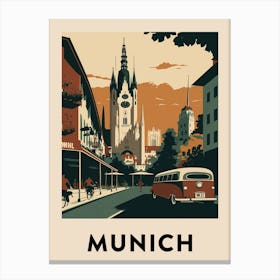 Munich 3 Vintage Travel Poster Canvas Print