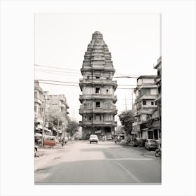 Phnom Penh, Cambodia, Black And White Old Photo 4 Canvas Print