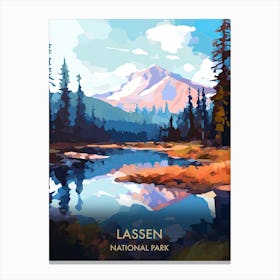 Lassen National Park Travel Poster Illustration Style Canvas Print