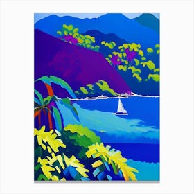Santa Catalina Island Panama Colourful Painting Tropical Destination Canvas Print
