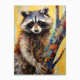 A Tree Hanging Raccoon In The Style Of Jasper Johns 1 Canvas Print