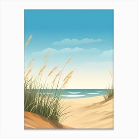 Baltic Sea And North Sea, Minimalist Ocean and Beach Retro Landscape Travel Poster Set #3 Canvas Print