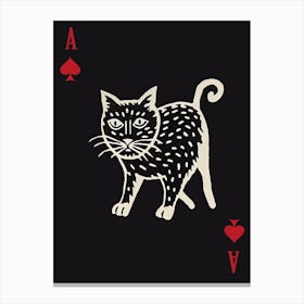 Playing Cards Cat 1 Black 3 Canvas Print