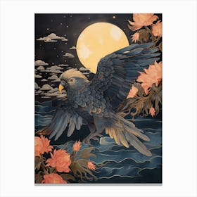 Parrot 2 Gold Detail Painting Canvas Print