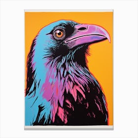 Andy Warhol Style Bird Crow 4 Canvas Print