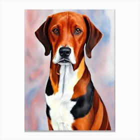 Redbone Coonhound 3 Watercolour dog Canvas Print