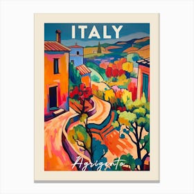 Agrigento Italy 1 Fauvist Painting  Travel Poster Canvas Print