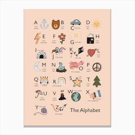 Alphabet In Pink Canvas Print