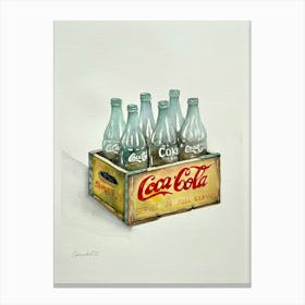 Vintage Coca Cola watercolor Canvas Print