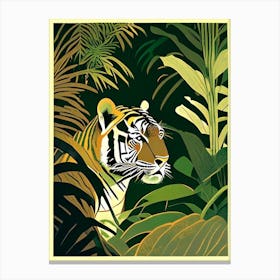 Tiger In The Jungle  1 Rousseau Inspired Canvas Print
