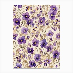 Purple Pansies Canvas Print