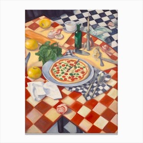 Pizza Quattro Formaggi Still Life Painting Canvas Print