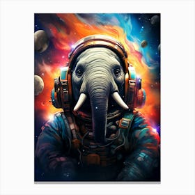 Elephant In Space Canvas Print