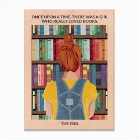 Book Girl (Redhead) Canvas Print