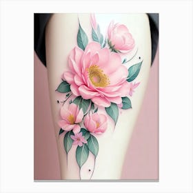 Peony Flower Tattoo Canvas Print