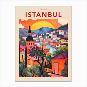 Istanbul Turkey 8 Fauvist Travel Poster Canvas Print