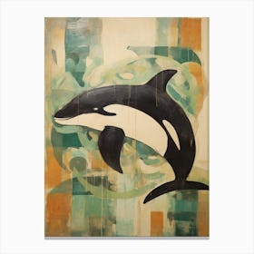Matisse Style Orca Whale Collage Canvas Print