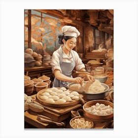 Dumpling Making Chinese New Year 17 Canvas Print