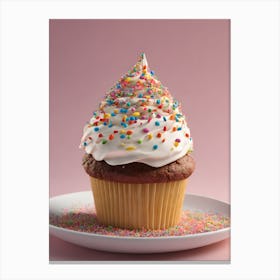 Cupcake With Sprinkles Canvas Print