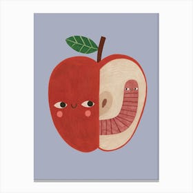 Apple And Worm Canvas Print