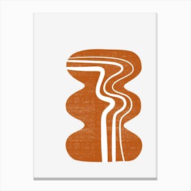 Orange And White Wave Canvas Print