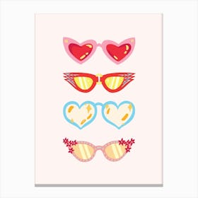 Heart Shaped Sunglasses Canvas Print