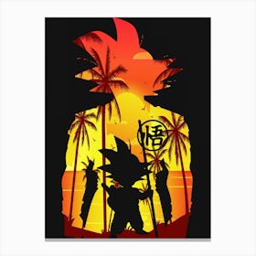 Anime Negative Space ― Son Goku Sunset Canvas Print