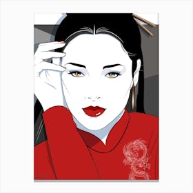 China Girl - Retro 80s Style Canvas Print