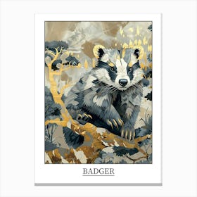 Badger Precisionist Illustration 2 Poster Canvas Print